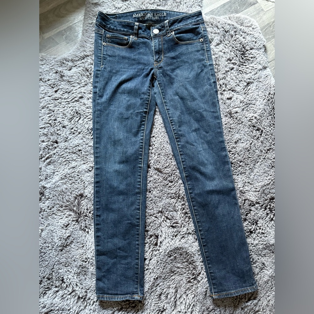 American Eagle Outfitters Blue Skinny Jeans Sleek Fit